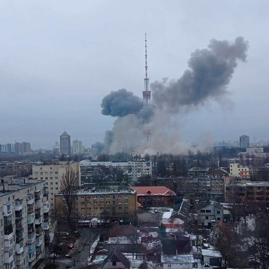 Kyiv TV tower attacked